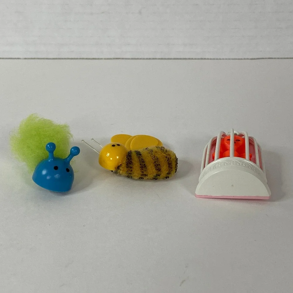 Vintage 1970s Avon Brooch Pin Lot Bumblebee Birdcage Fuzzy Blue Bug Retro Kitsch